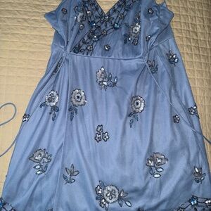 Altar'd State Elegant Blue Floral Kids Dress